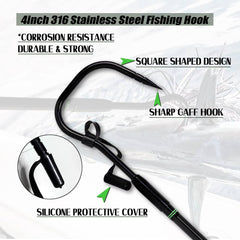 Fiblink gaff anti-slip EVA handle provides secure grip in wet fishing conditions