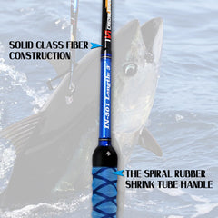 Fiblink gaff features a fiberglass shaft for strength with light weight.
