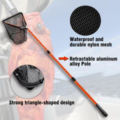 Fiblink landing net folded compact view for easy storage.