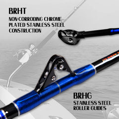 Fiblink offshore reel-seat area with exposed handle for easy mounting.