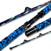Fiblink offshore-trolling-rod blue camouflage, ideal for offshore trolling and big-game battles.