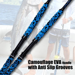 Fiblink saltwater offshore trolling deep-drop action captures precise control at depth.