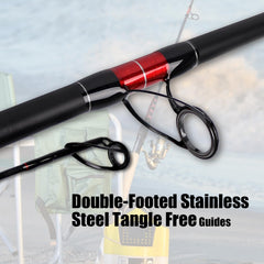 Fiblink Surf Rod ergonomic handles provide non-slip grip for long surf sessions.