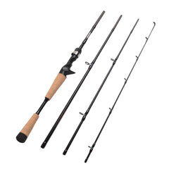 Fiblink travel casting rod assembly shows four-piece portability for easy trips.