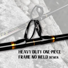 Fiblink trolling rod EVA handle showing comfortable grip even when wet