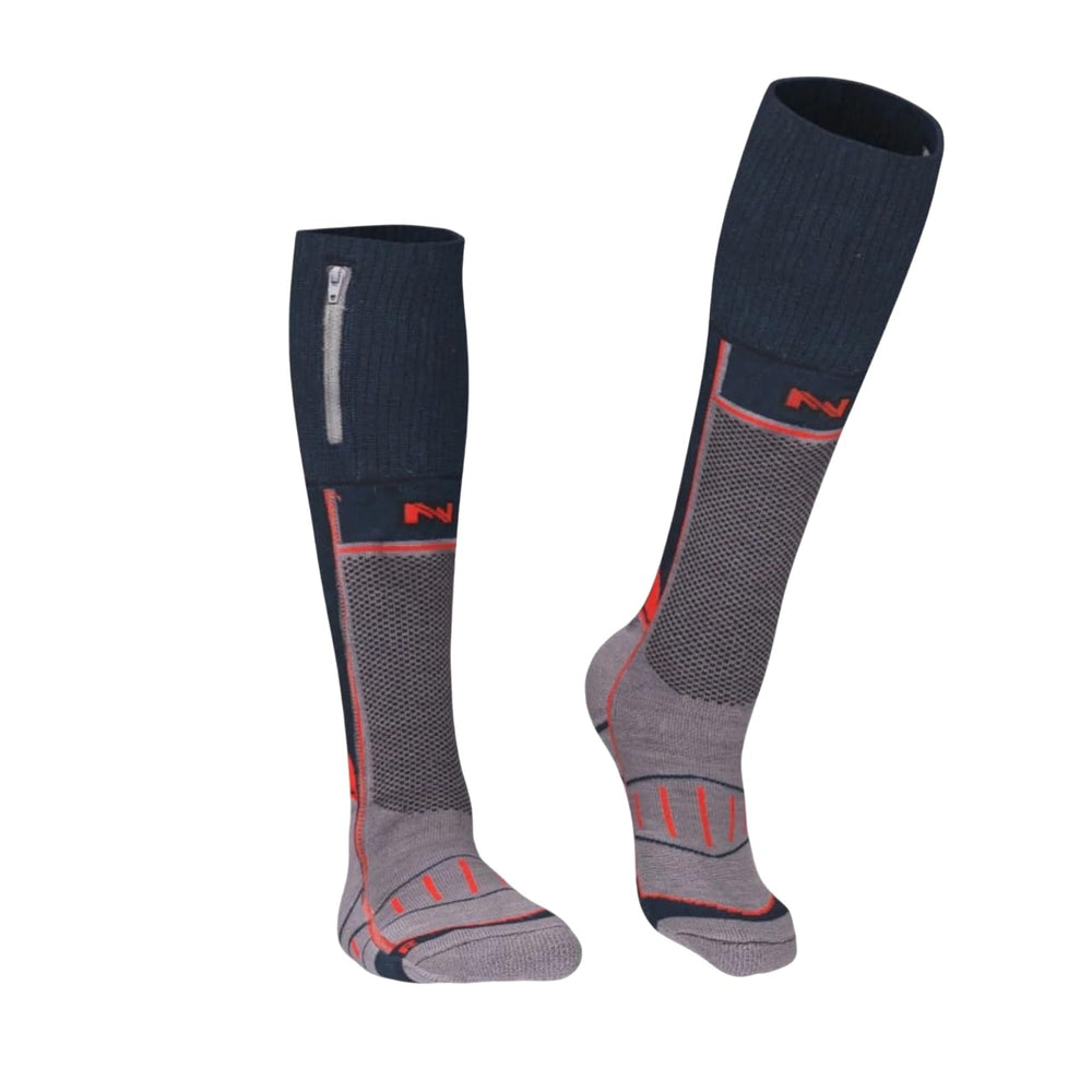 Fieldsheer Mobile Warming Wool Blend Heated Socks showing adjustable heat settings for customizable warmth.