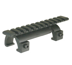 FieldSport MP5 claw scope mount side view enhances aiming stability and quick target acquisition