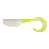 Fin Commander Slab Curly 12-Piece white chartreuse front view, optimized for long casts.