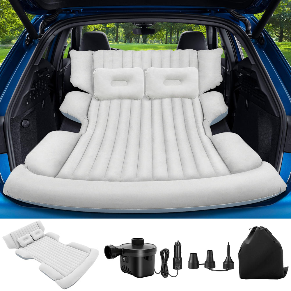FineBud SUV air mattress in-car setup for comfortable road trips