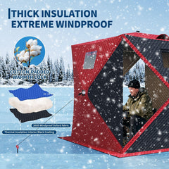 FinerFurnis insulated windproof shelter keeps you warm and dry in harsh winter conditions.