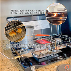 FineFlame 3-burners top control knobs highlight precise heat adjustments
