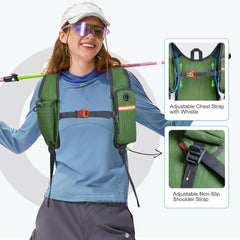 Fioretto shoulder pockets closeup, secure phone up to seven inches.