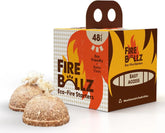 Fire-Ballz eco fire starters pack 48 ready for quick clean ignition.
