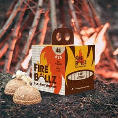 Fire-Ballz waterproof fire starters light in damp outdoor conditions.