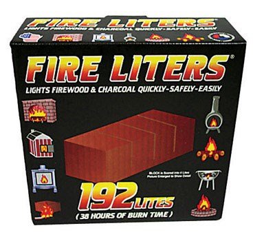 FIRE LOG LITER 192PK wood fiber fire-starter enables quick ignition for fires, grills, and stoves.