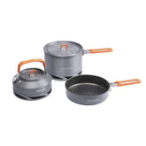 Fire-Maple Feast heat exchanger pot with lid demonstrates compact 1.5L capacity for two to three campers.