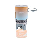 Fire-Maple Fixed Star 1 pot-assembly demonstrates compact camp cooking system for hikers.