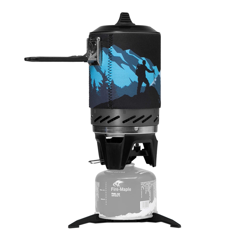 Fire-Maple Fixed Star X2 stove-pot assembly showing integrated cooking system for easy transport