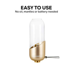 Fire-Maple orange camping lantern steel body provides durable outdoor lighting.