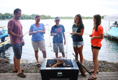 Firebuggz stainless steel roasting hook secures treats for even cooking