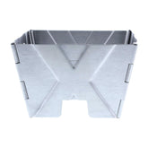 FireDisc wind helmet front view in stainless steel, durable wind protection.