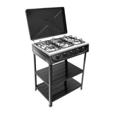 FireLeaves 5-burner stove side view showing portable design for outdoors