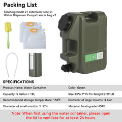 FIRINER water jug extension tube allows precise pouring at the campsite.