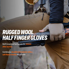 Interior soft fleece of First Lite Rugged Wool merino glove for warmth