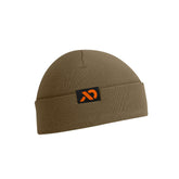 First Lite Tag Cuff Merino Beanie, front view, warm heavyweight Merino for cold hunts.