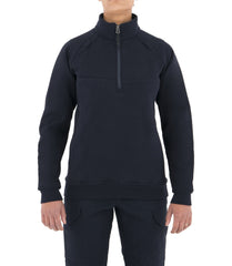 First Tactical women's cotton job quarter zip shirt, front view, professional fit for daily duties