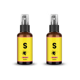 Two 60ml fish attractant spray bottles on white background