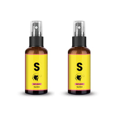 Two 60ml fish attractant spray bottles on white background