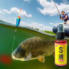 Fish Attractant Spray being dispensed from bottle for easy application