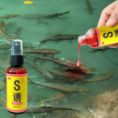Fish Attractant Spray label showing brand and natural formulation benefits