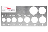 Fish Fighter Sinker Gauge front view shows precise slots for .5 to 6 oz weights.