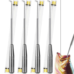 Close-up of fish hook remover tool with non-slip anodized handle