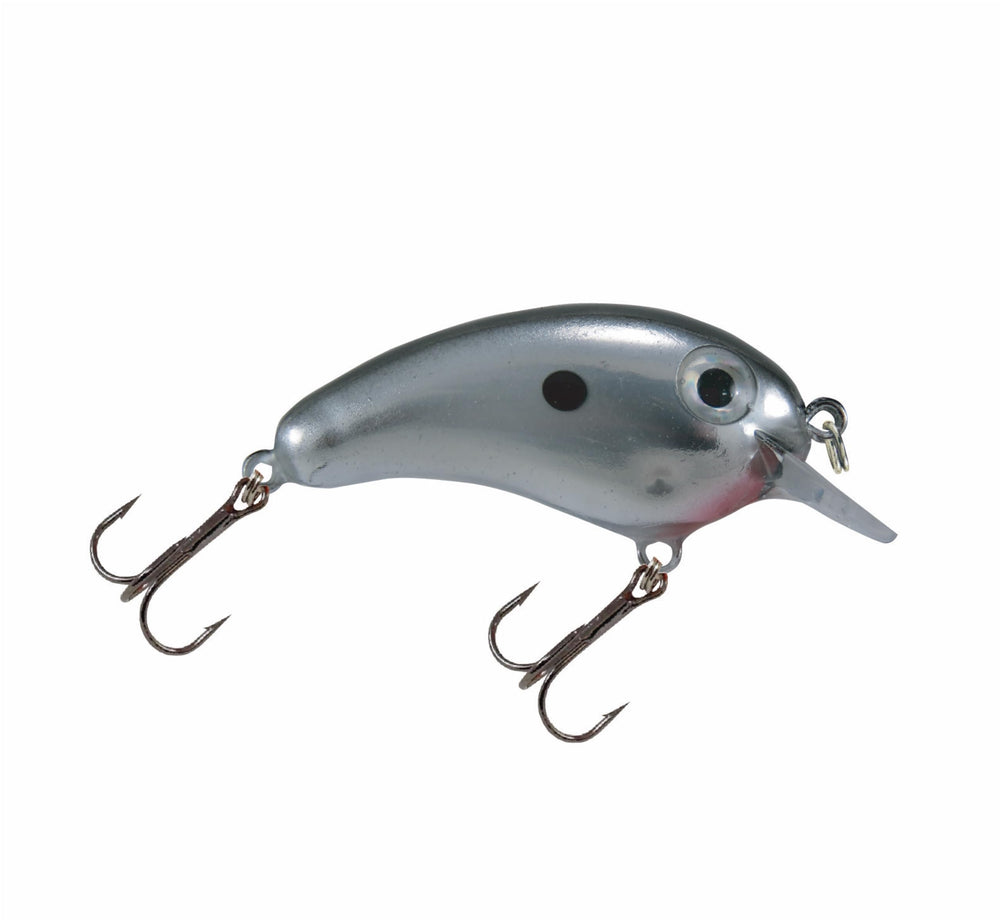 FISH LUCKE Crappie Magic crankbait front view in chrome black for shallow crappie fishing.