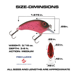 Luck E Strike Crappie Magic crankbait mini square bill deflects over cover.