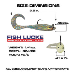 FISH LUCKE Mirror Image Darting Shad holographic body reflects light for visibility