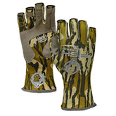 Fish Monkey SPF50 half-finger glove front view showing sun protection and grip