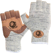 Fish Monkey wool winter glove half finger x-small on hand for warm, flexible fishing grip.