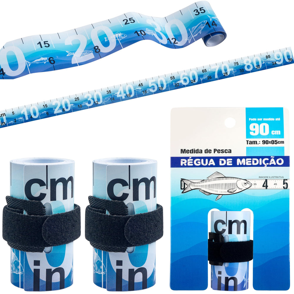 Fish ruler measuring tape 2-pack, 90cm/36in extended