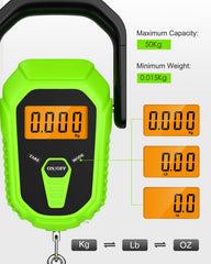 Orange backlit LCD display on the scale