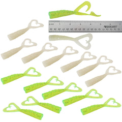 Fish WOW 16pcs extended 5inch twin-tail perch grub glowing lure for jig head rigs
