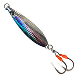 Fish WOW! 250g flat fall jig front view highlights lifelike eyes for deep-water appeal.