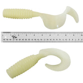 Fish WOW! 2pcs 10-inch curly-tail lure glowing for night fishing versatility.