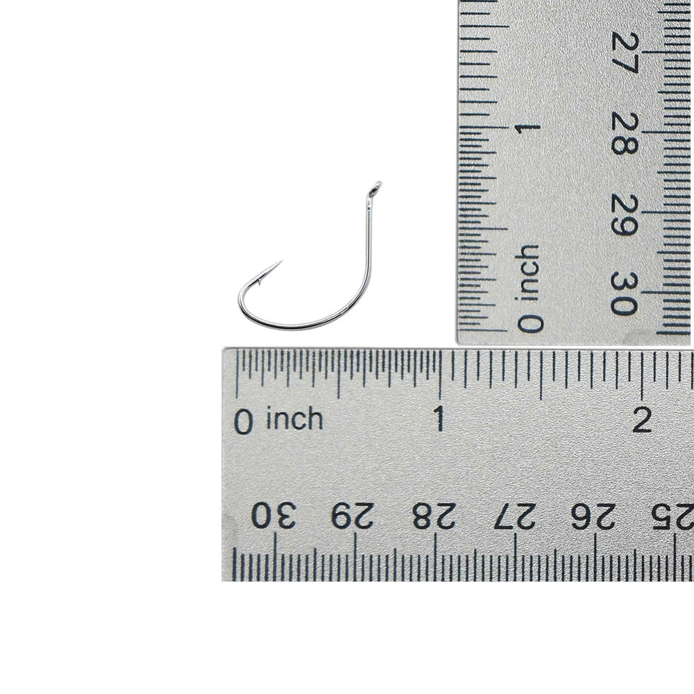 Fish WOW! 2x Kahle hook with nickel finish, wide gap for secure catches.