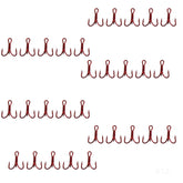 Fish WOW! 30-pack red size-12 treble hooks with standard shank.