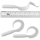 Fish WOW! Three-pack 8-inch curly-tail perch grub with swirl tail for enticing strikes.