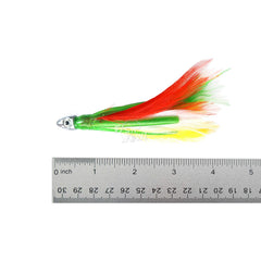 Fish WOW! 4-inch mini feather lure with chrome head for fast trolling action.